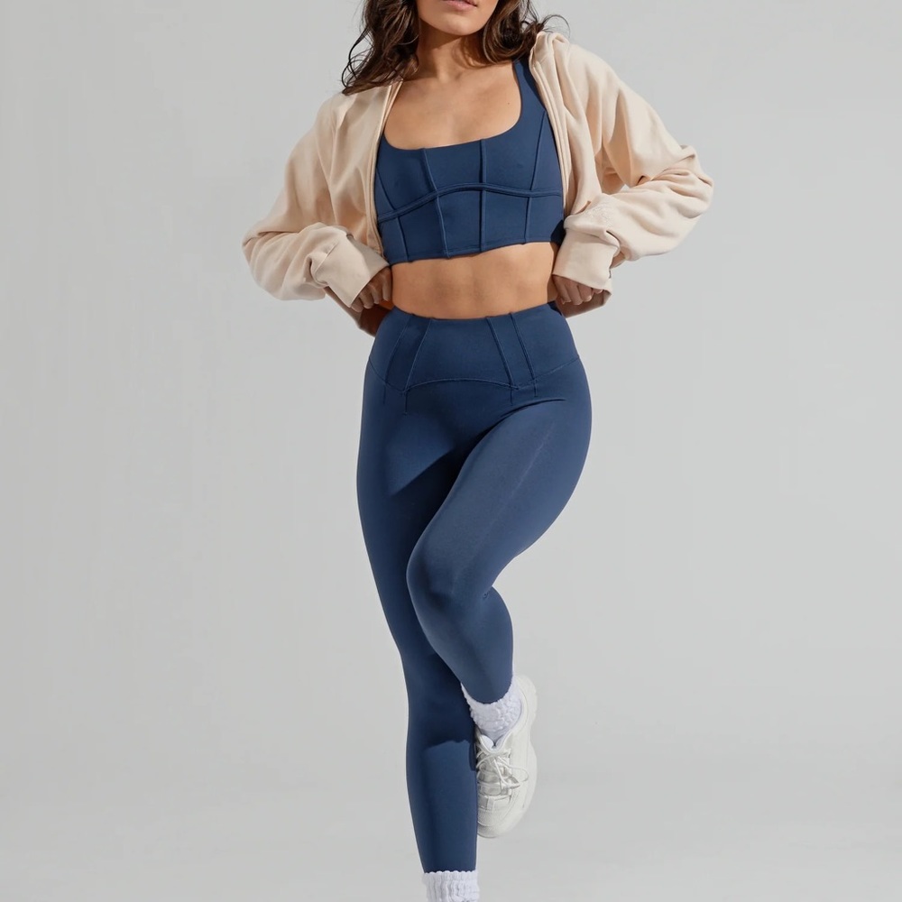 Buffbunny Corset Crop in Baked Blue